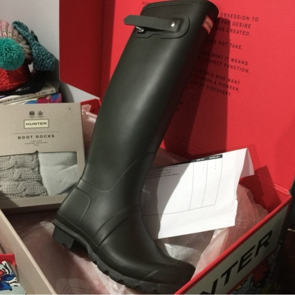 Hunter Black Tall Rain Boots